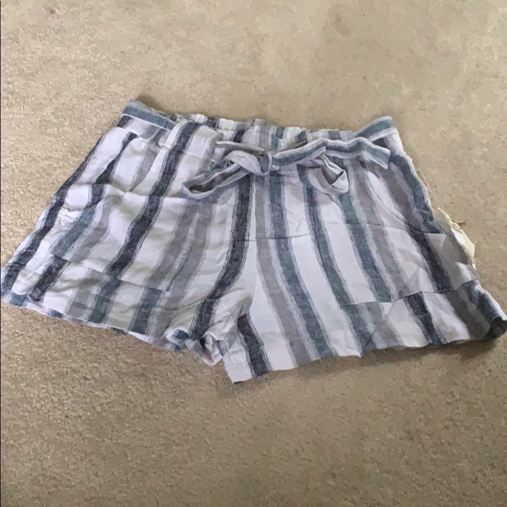 Blue and white stripped shorts